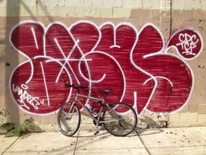 Graffiti red bicycle
