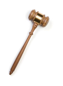 Gavel on white background