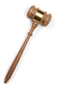 Gavel on white background